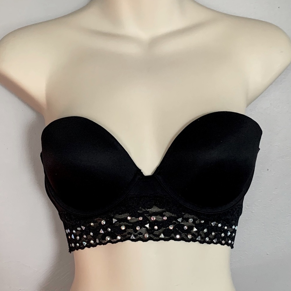 PINK Victoria’s Secret black strapless bra 34B